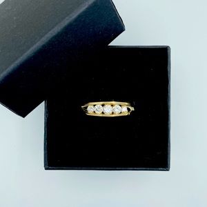 14K Solid Gold Heavy Multi Diamond Band